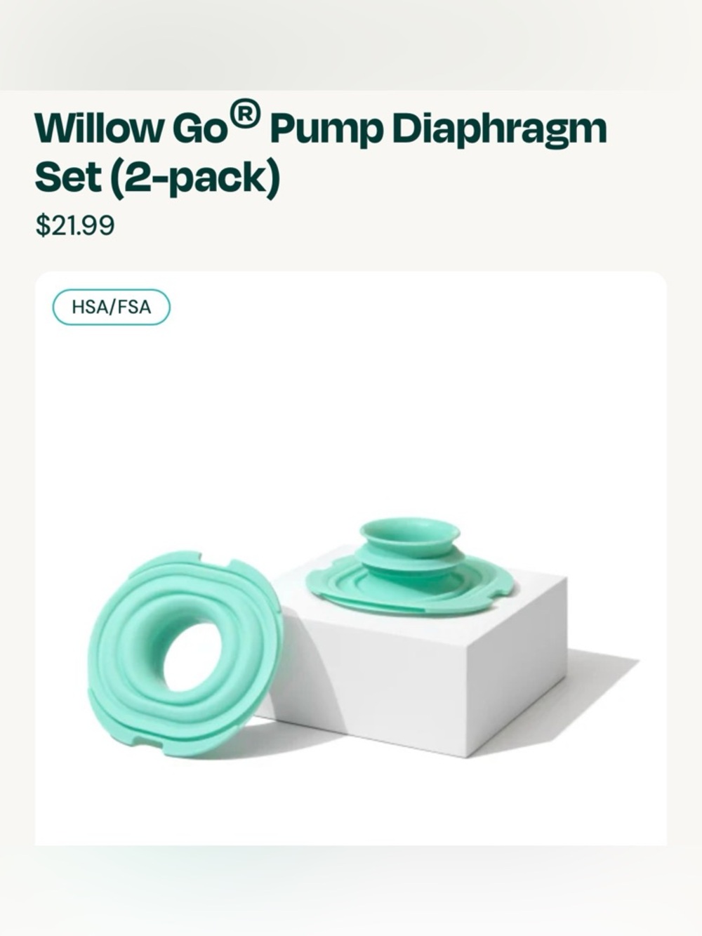 Willow Go Pump Diaphragm Set (2-pack)